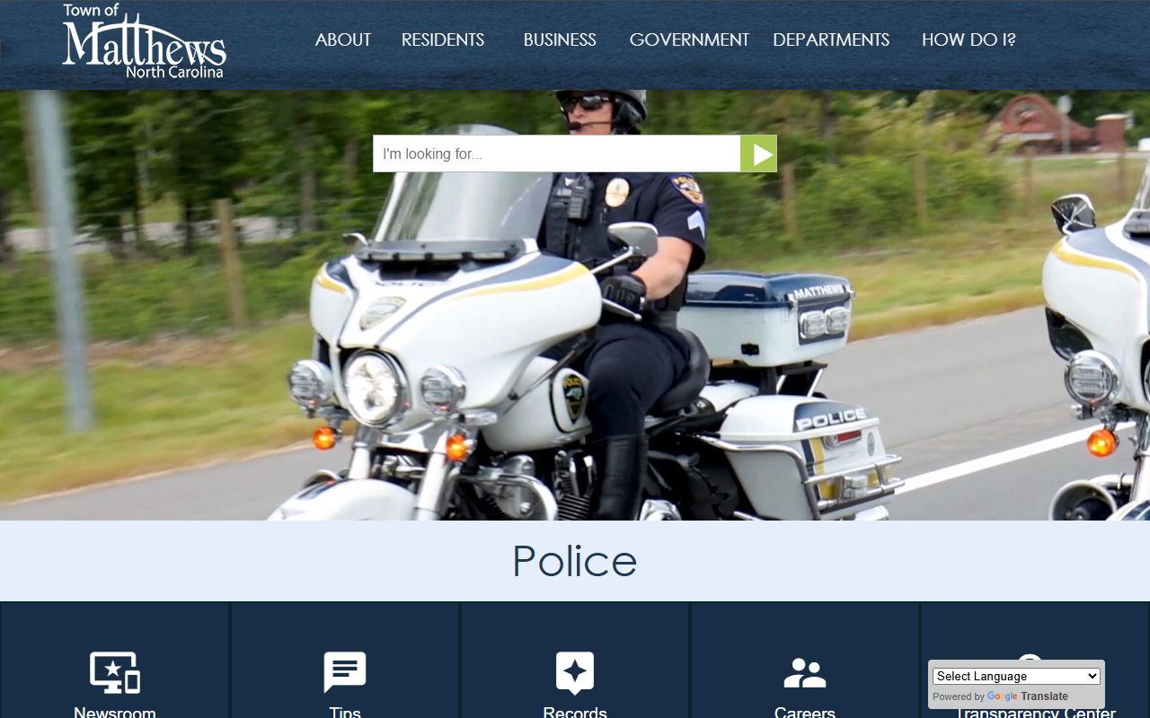 Matthews phone directory public safety numbers on Matthews Police page