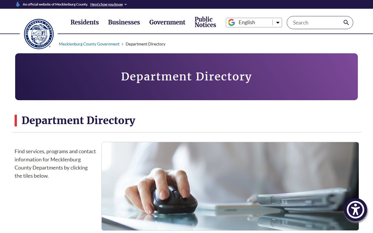 Matthews phone directory Mecklenburg County department directory