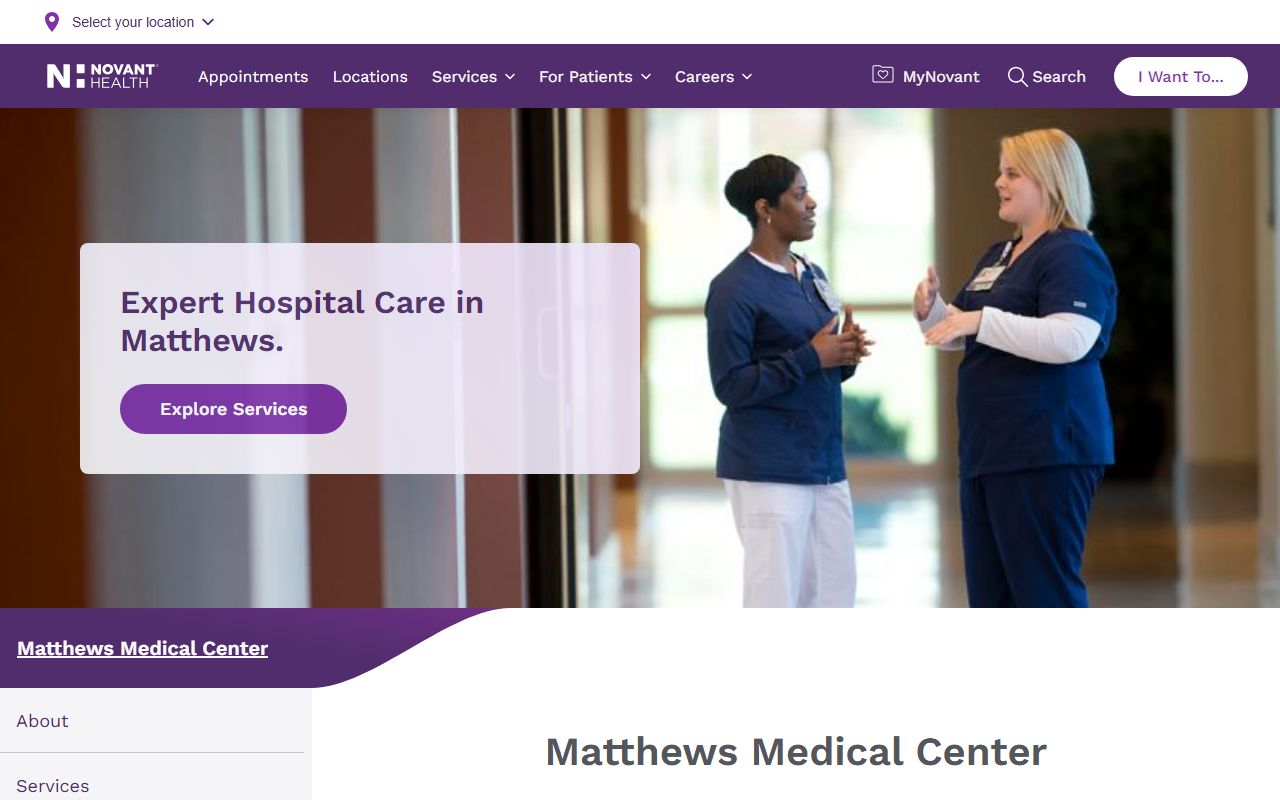 Matthews phone numbers Novant Health Matthews Medical Center directory